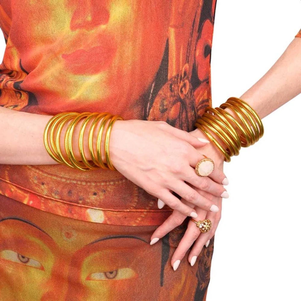 NWT BudhaGirl Gold All Weather Bangles® (Set of 9) - Picture 2 of 7